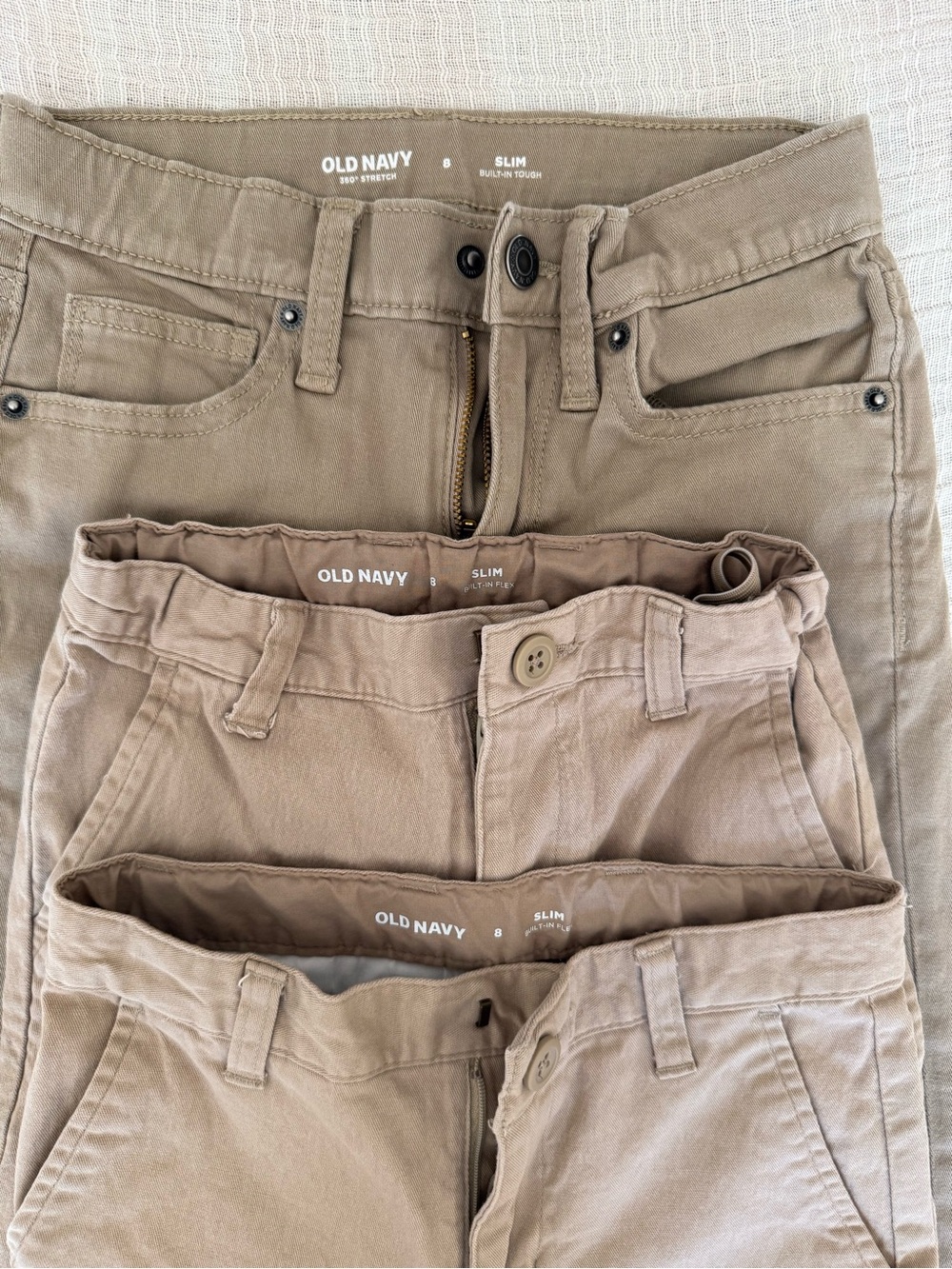 Old Navy Boys Slim Fit Pants Bundle - Size 8
